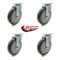 Service Caster 6 Inch Gray Polyurethane Wheel Swivel Top Plate Caster Set SCC-20S614-PPUB-4 - alternate 2